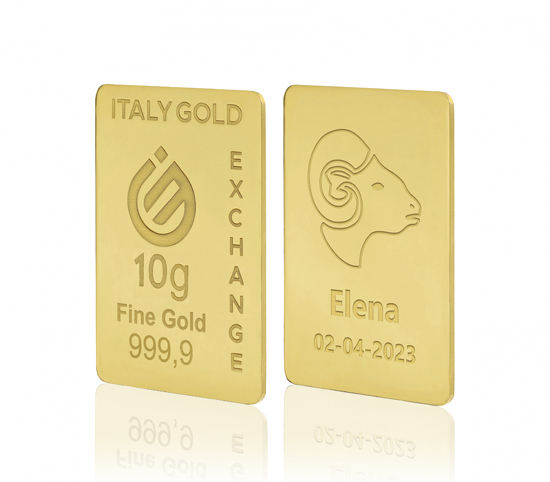 Sztabka złota ze znakiem zodiaku Baran 24kt 10gr IGE GOLD